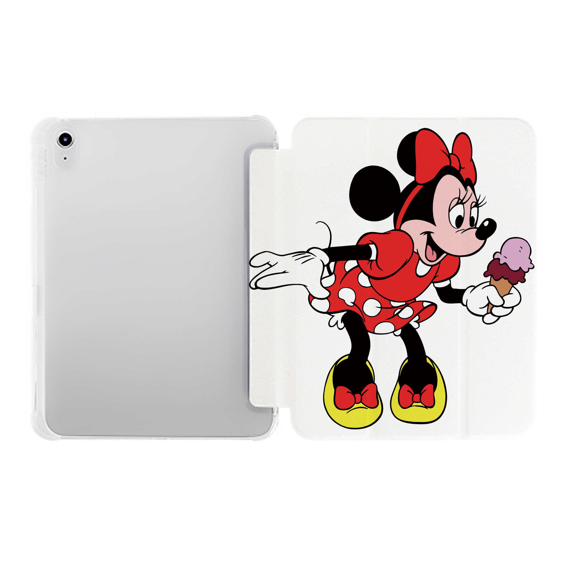 （画像用） ミッキーマウス Mickey Mouse IPad ケース ペン収納付き 三つ折りスタンド PUレザー×シリコン 対応機種9.5/10.5/10.9インチ